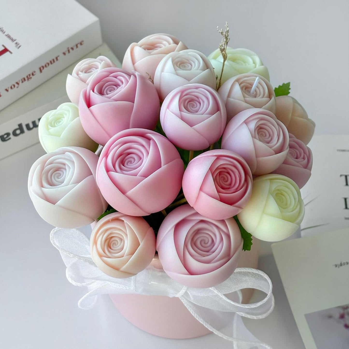 3D rose bouquet silicone candle mold for Valentine and aromatherapy candles