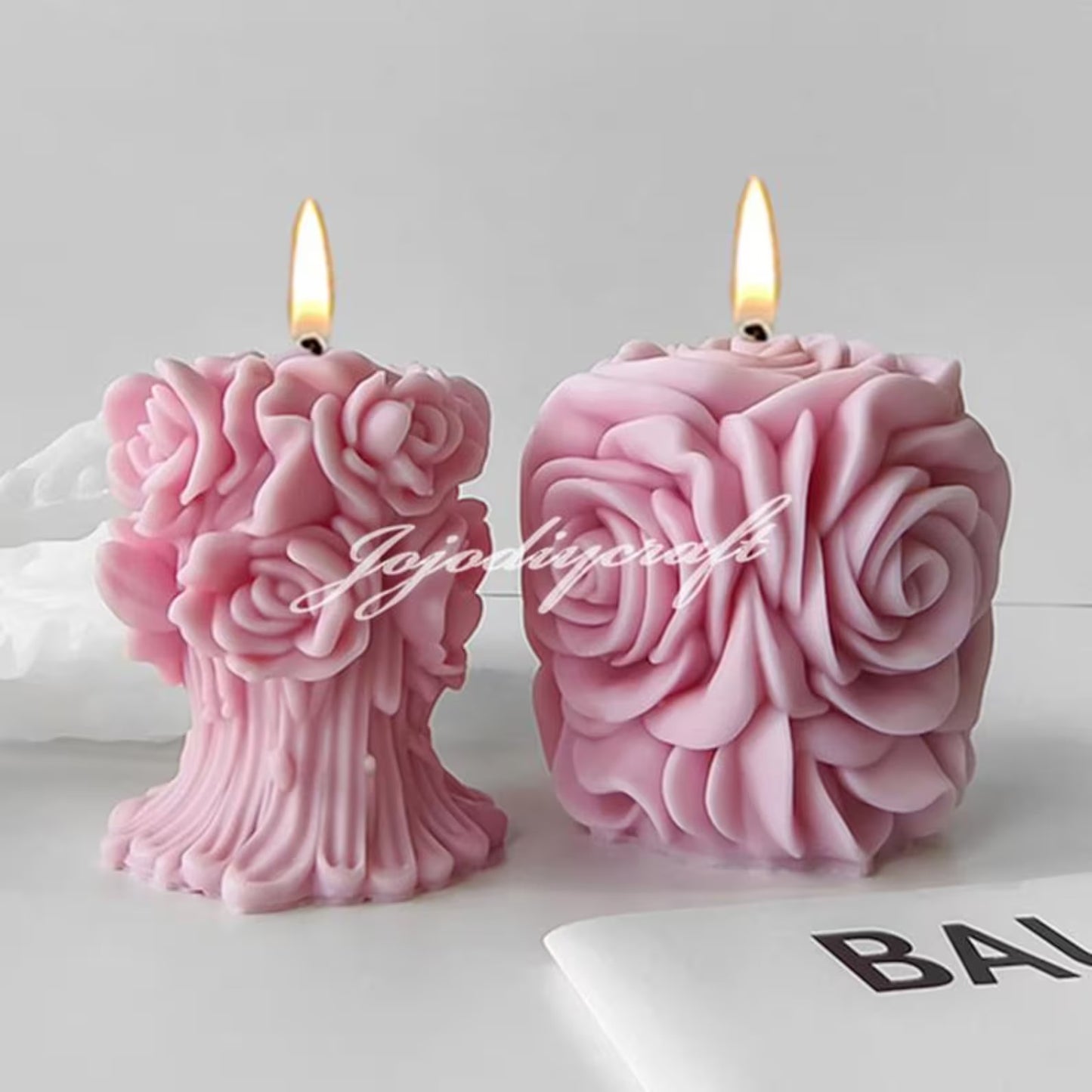 3D Rose Candle Silicone Mold-Flower Pillar Candle Mold-Valentine Rose Candle Mold-Aesthetic Art Candle Mold-DIY Aromatherapy Plaster Mold