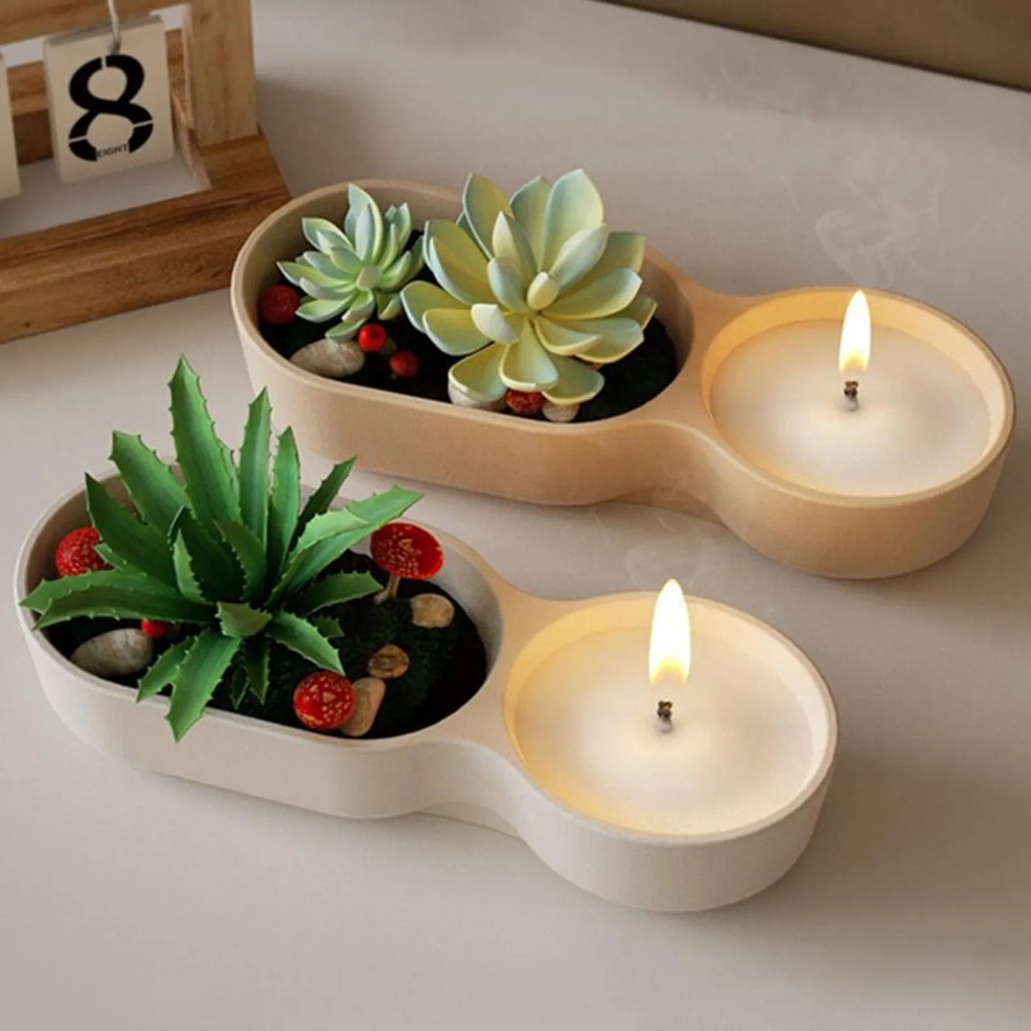 Dual Tray Candle Holder Silicone Mold — detailed view | Bloom Creations India