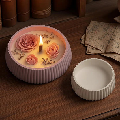 Striped Bowl Silicone Mould — detailed view | Bloom Creations India
