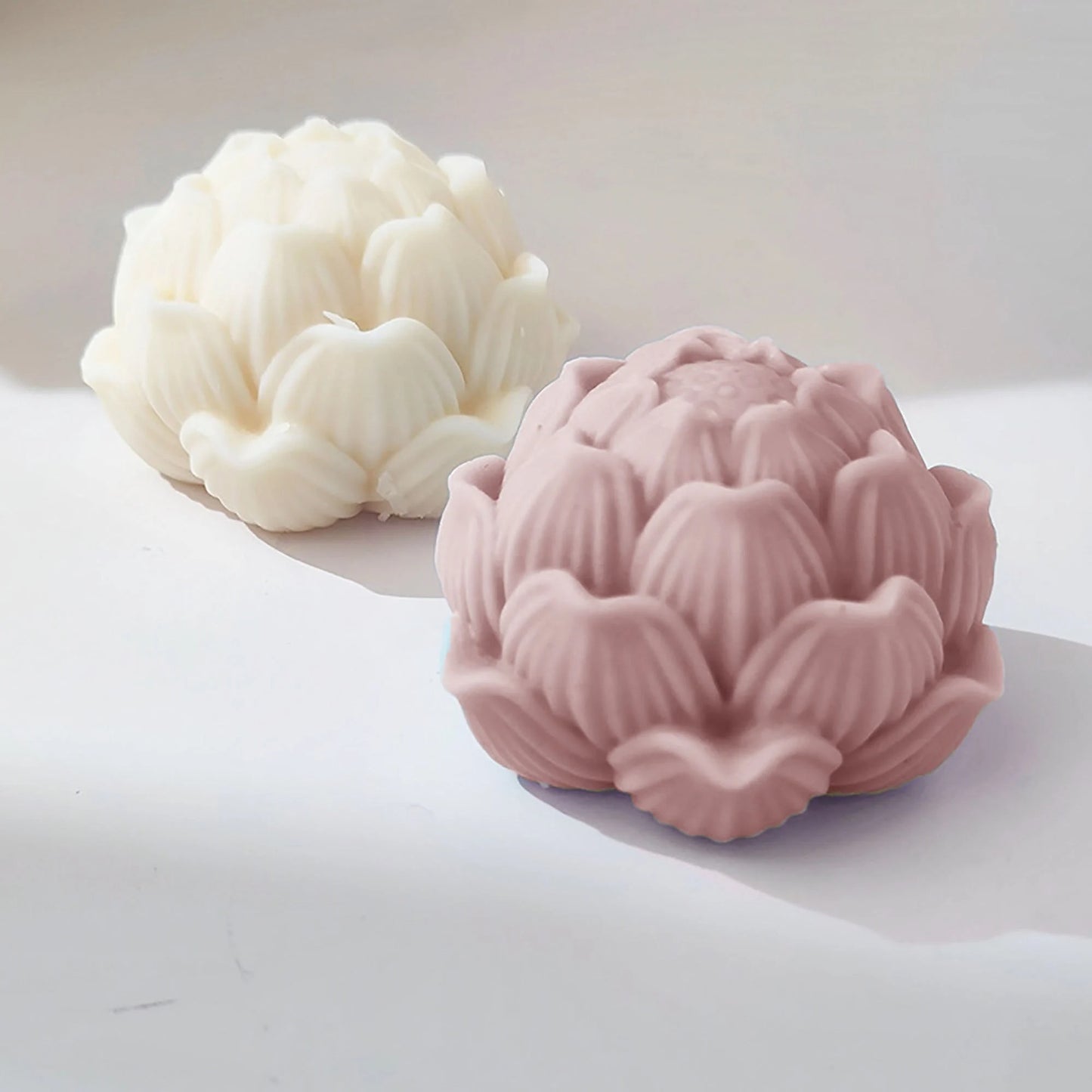 3D Lotus Candle Silicone Mold, Elegant Lotus Flower Plaster Ornament Mold, Flower Hand Soap Mold