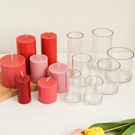 Acrylic Cylindrical Candle Mould – Clear DIY Soy Wax & Beeswax Pillar Candle Mould