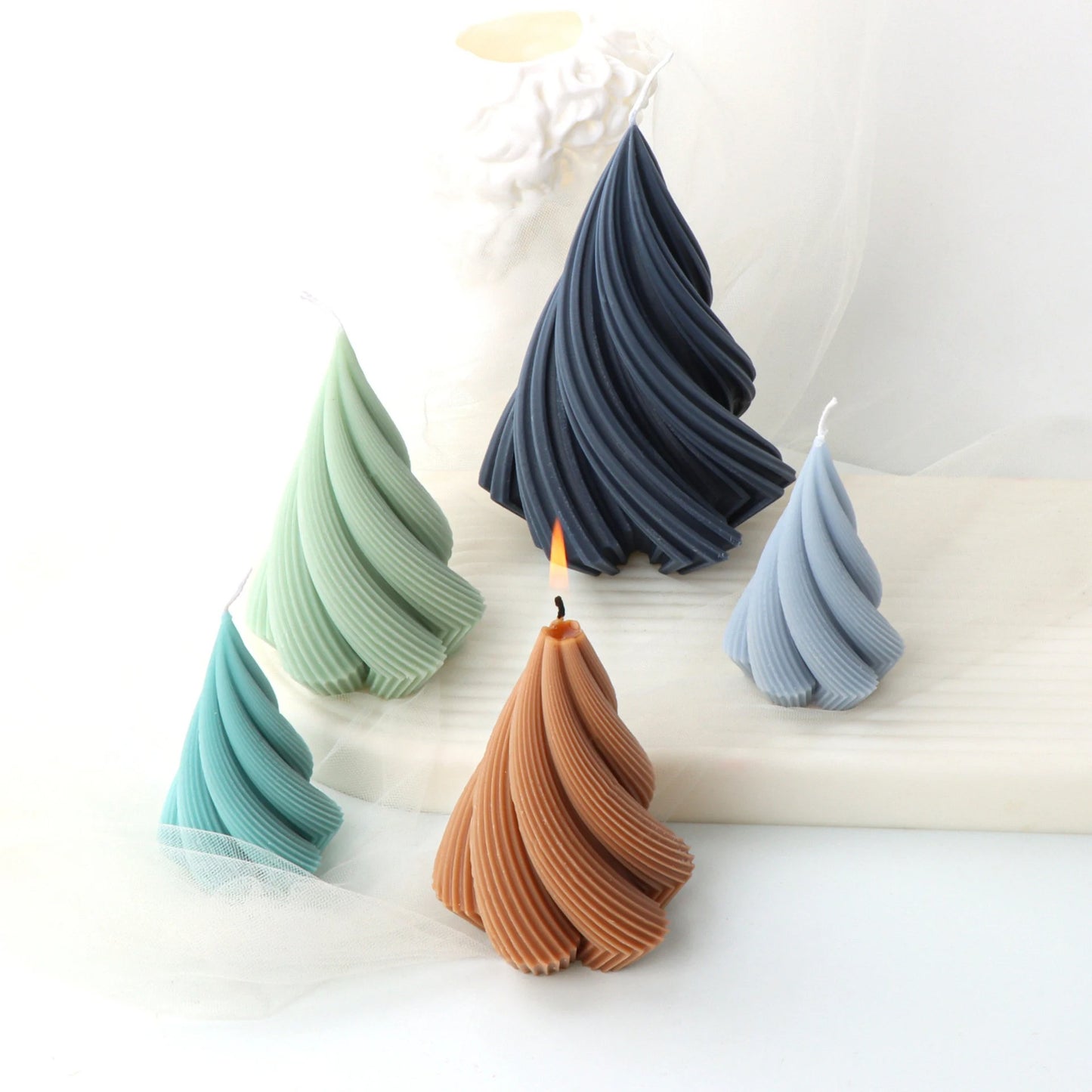Spiral Cone Silicone Candle Mould | Twisted Cone Candle & Resin Mould