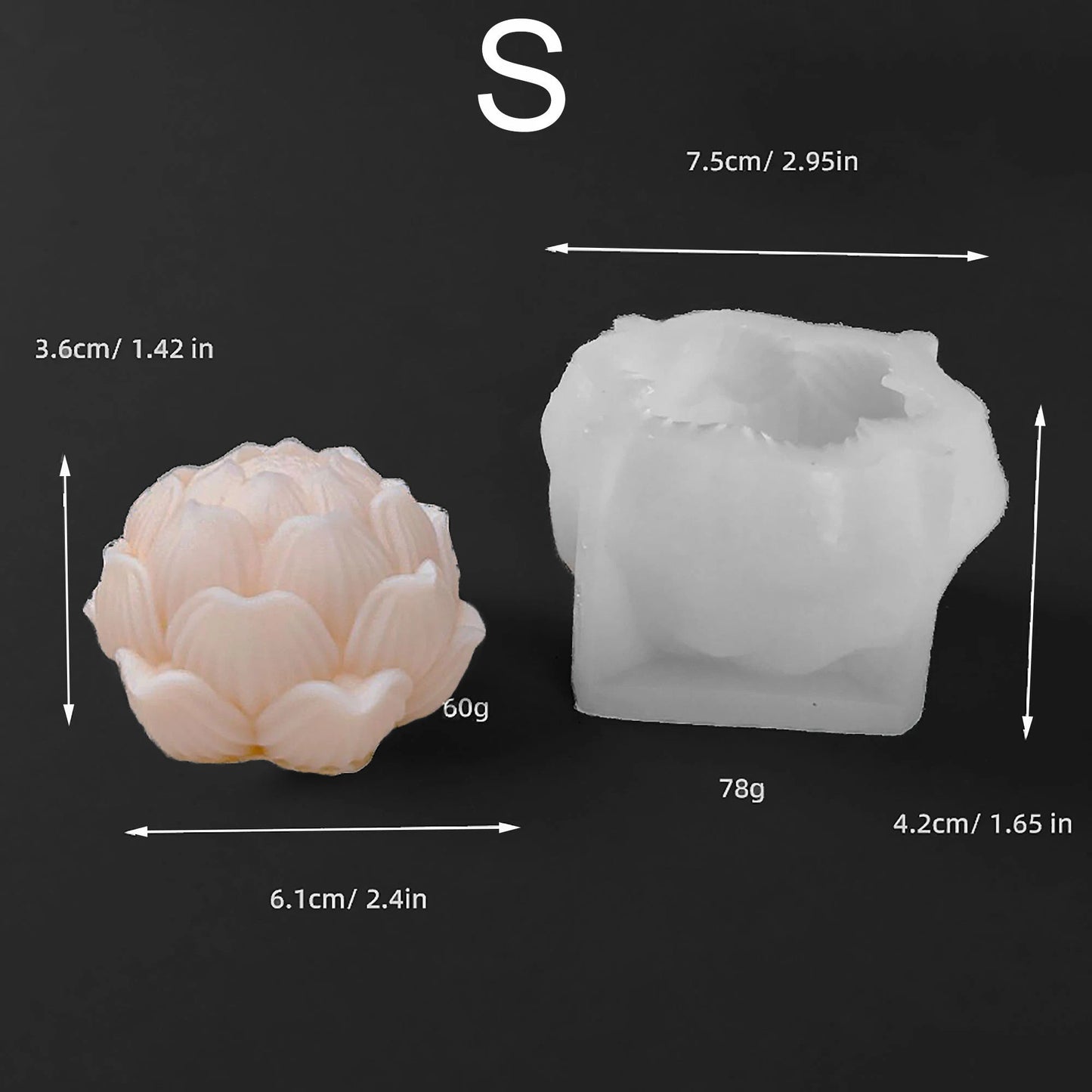 3D lotus silicone candle mold for elegant floral aromatherapy candles