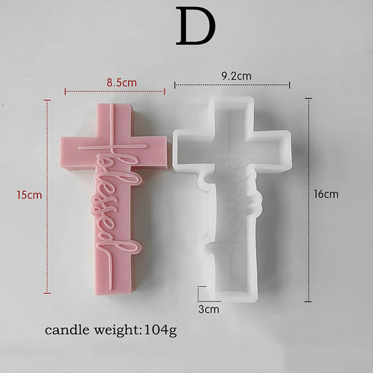 Blessed Cross Silicone Candle Mold