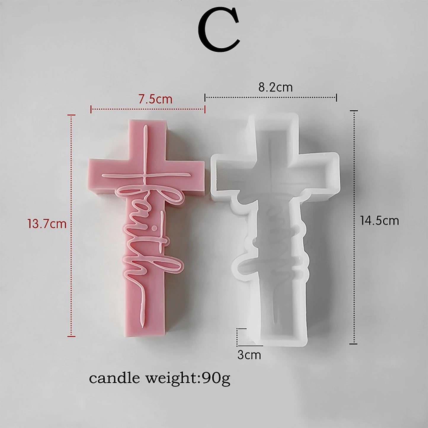 Faith Cross Silicone Candle Mold