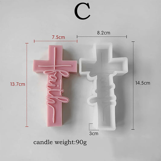 Faith Cross Silicone Candle Mold
