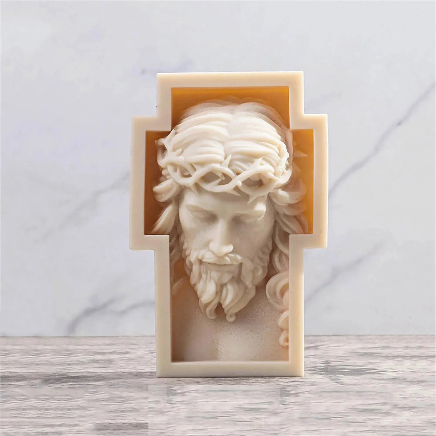 Bloom Creations Jesus Christ Silicone Mold for Candle Making, Soap Crafting, Resin Art, Plaster Ornaments, DIY Religious Decor, Cross Shaped Mould for Home & Gifting