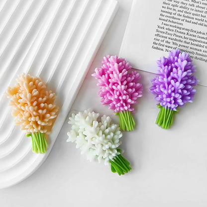 3D Lavender Bouquet Silicone Mould – DIY Candle Wax Embed, Soap, Resin, Fondant Cake Decoration Flower Mould | 6×8cm