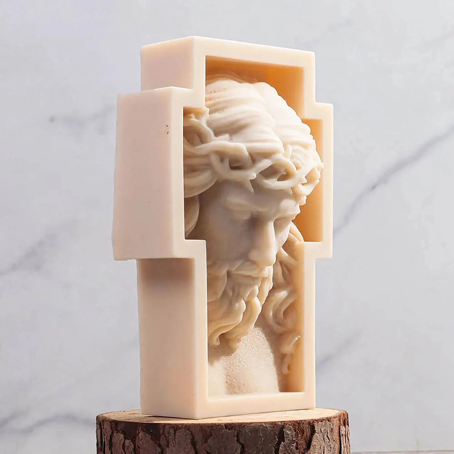 Bloom Creations Jesus Christ Silicone Mold for Candle Making, Soap Crafting, Resin Art, Plaster Ornaments, DIY Religious Decor, Cross Shaped Mould for Home & Gifting