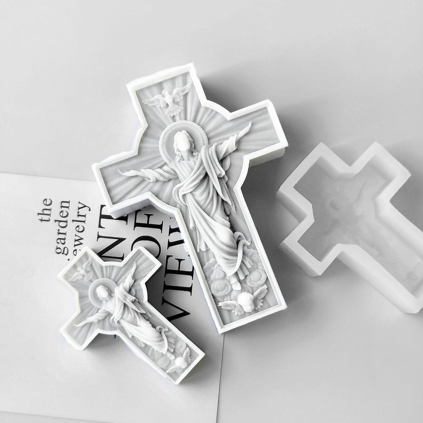 Jesus Christ cross silicone mold for DIY candle, soap, resin, and spiritual gifts
