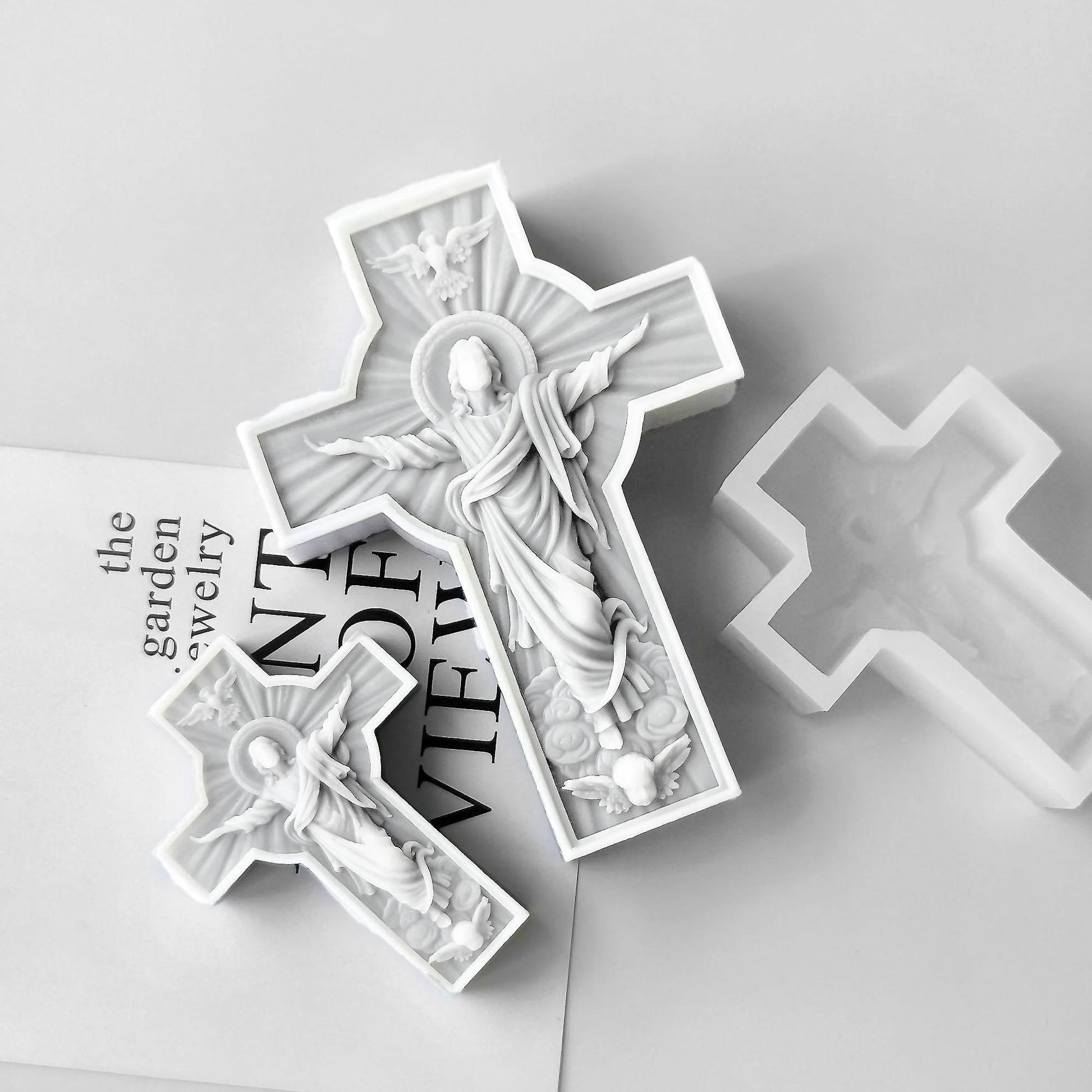 Jesus Christ cross silicone mold for DIY candle, soap, resin, and spiritual gifts