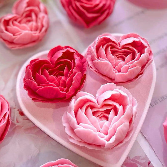 Heart Rose Silicone Candle Mould | Valentine Blooming Flower Mould | S & M