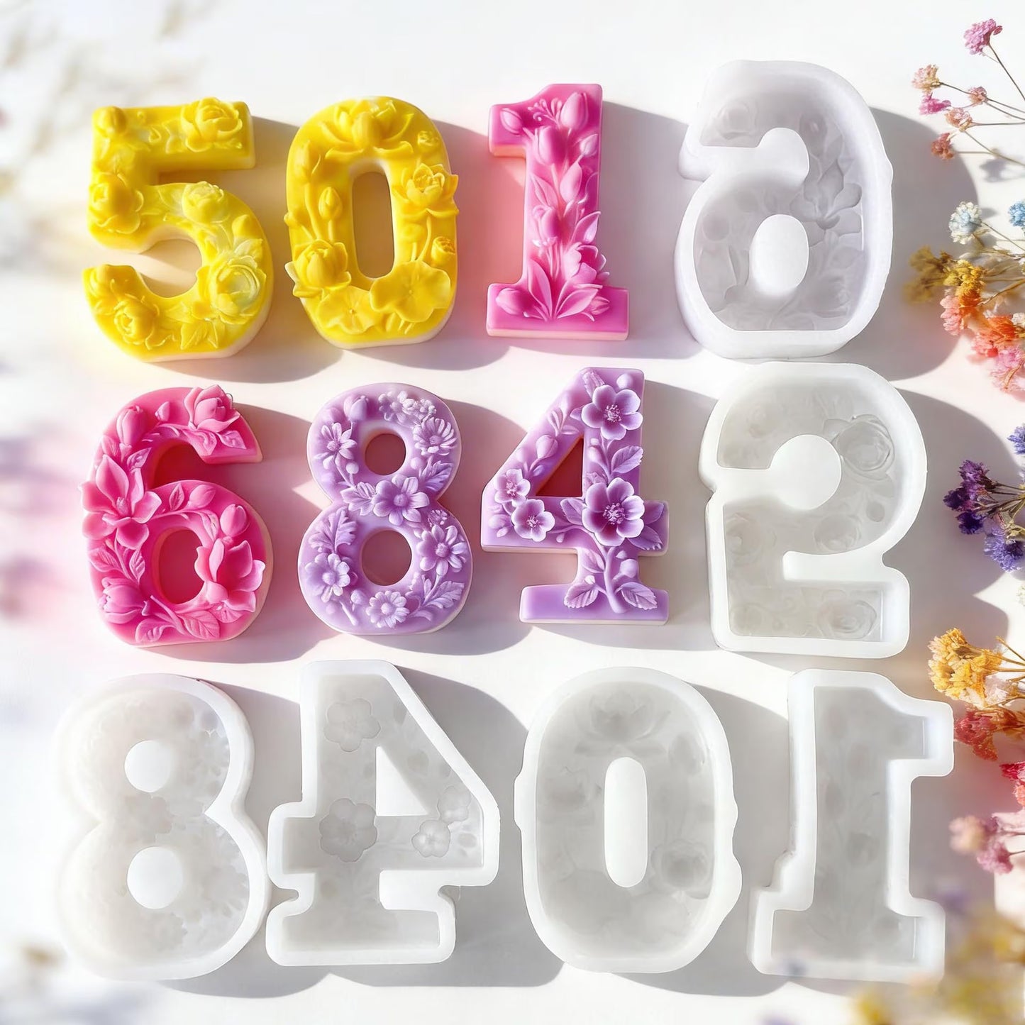4-Inch Number Silicone Mould (0–9 Set) — Birthday Number Candles