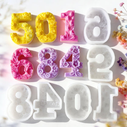 4-Inch Number Silicone Mould (0–9 Set) — Birthday Number Candles