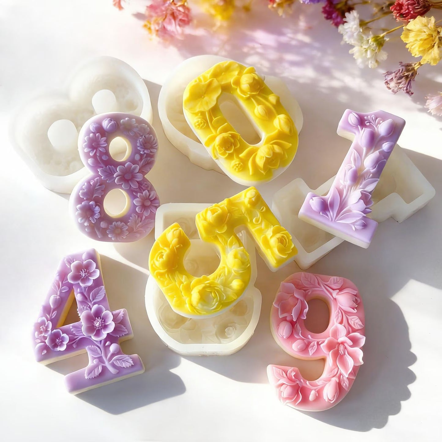 4-Inch Number Silicone Mould (0–9 Set) — Birthday Number Candles