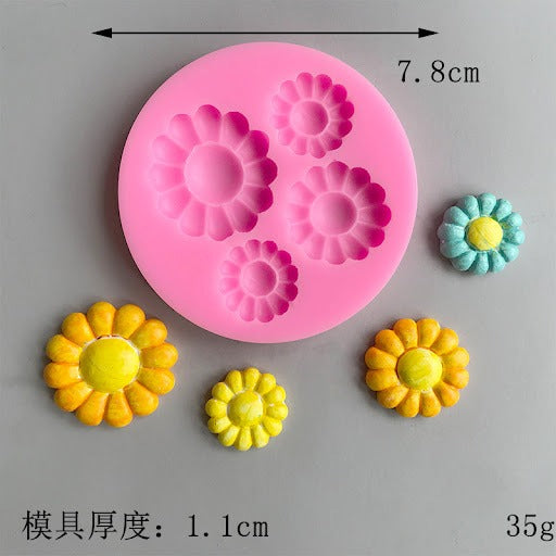 Rose, Sunflower Fondant Mould, Peony, Chrysanthemum,Daisy Blossom Flower Candy Molds for Cake Decoration,Chocolate, Clay, Resin, Confectionery Projects soap Crafting