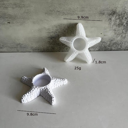 3D Shell Starfish Silicone Candlestick Mold Diy Epoxy Resin Jewelry Dish Scallop Dish Drip Ocean Style Candlestick Plaster Mold