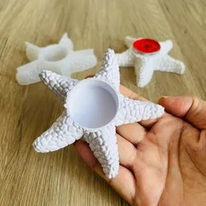 3D Shell Starfish Silicone Candlestick Mold Diy Epoxy Resin Jewelry Dish Scallop Dish Drip Ocean Style Candlestick Plaster Mold