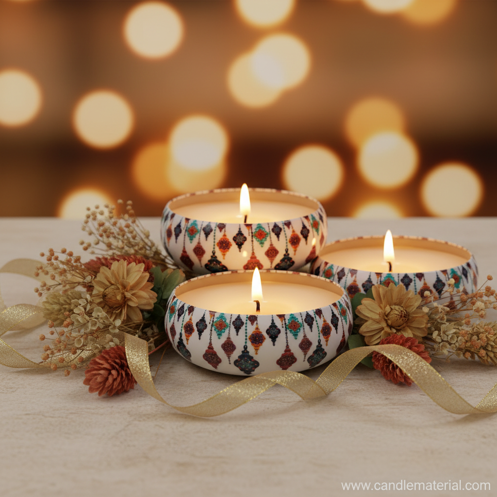 Three Moroccan lantern candle bowls as luxury gift set