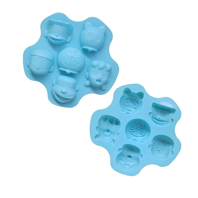 7-Cavity Cartoon Character Face Silicone Mould for Candles & Soap