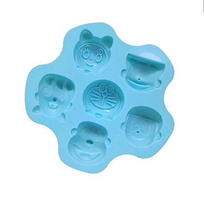 7-Cavity Cartoon Character Face Silicone Mould for Candles & Soap