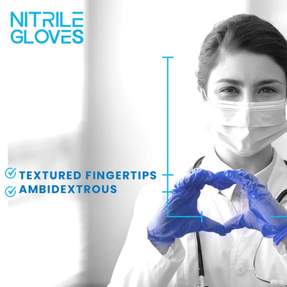 Romsons Nitrile Examination Gloves – Latex Free, Powder Free (100 Gloves/Box)