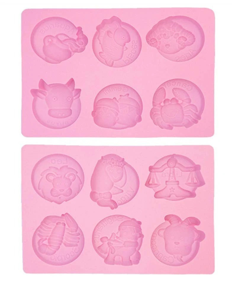 Zodiac Sign Silicone Mould Set – 12-Cavity Candle, Soap & Chocolate Mould