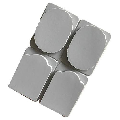 4-Cavity Scalloped Oval & Gift Tag Silicone Mould – Wax Sachet & Resin Hanging Mould