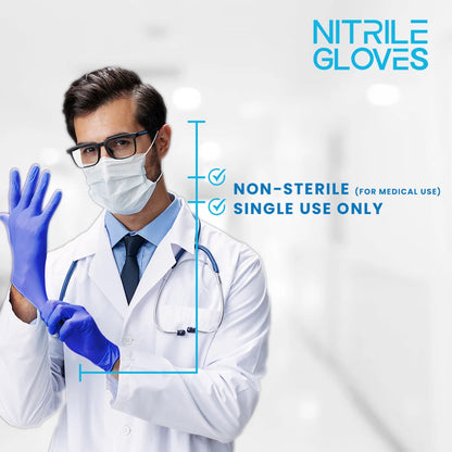Romsons Nitrile Examination Gloves – Latex Free, Powder Free (100 Gloves/Box)