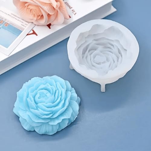 Large Rose Flower Silicone Candle Mould — detailed view | Bloom Creations India