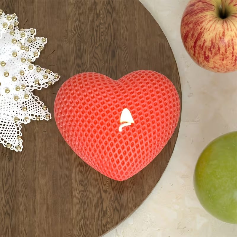Bubble Texture Heart Candle Silicone Mould – 3 Sizes
