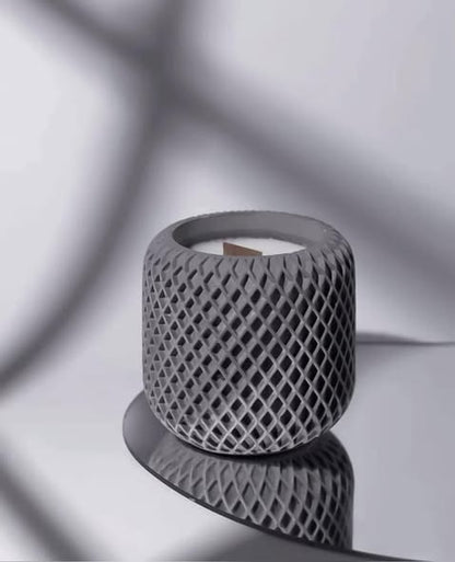 Diamond Lattice Silicone Candle Mould — Cylinder Container Mould | Bloom Creations India