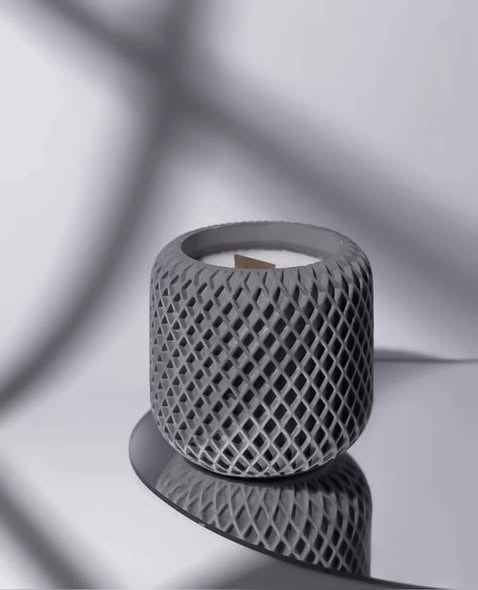 Diamond Lattice Silicone Candle Mould – Cylinder Container Mould