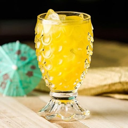 Set of 6 Fishtail Pineapple Design Shot Glasses 35ml – Heavy Base Crystal Clear Glass
