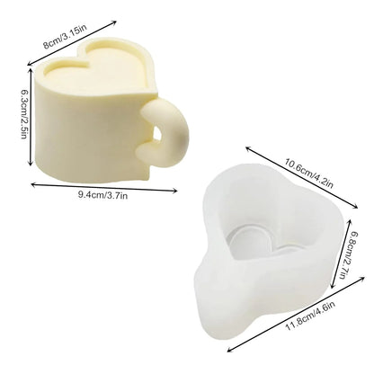 Heart Mug Candle Silicone Mould – 2 Sizes