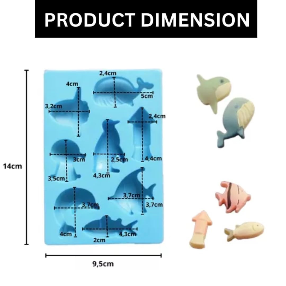 Ocean Animals Silicone Mould – 10 Cavity | Candle, Soap, Chocolate & Ice Mould