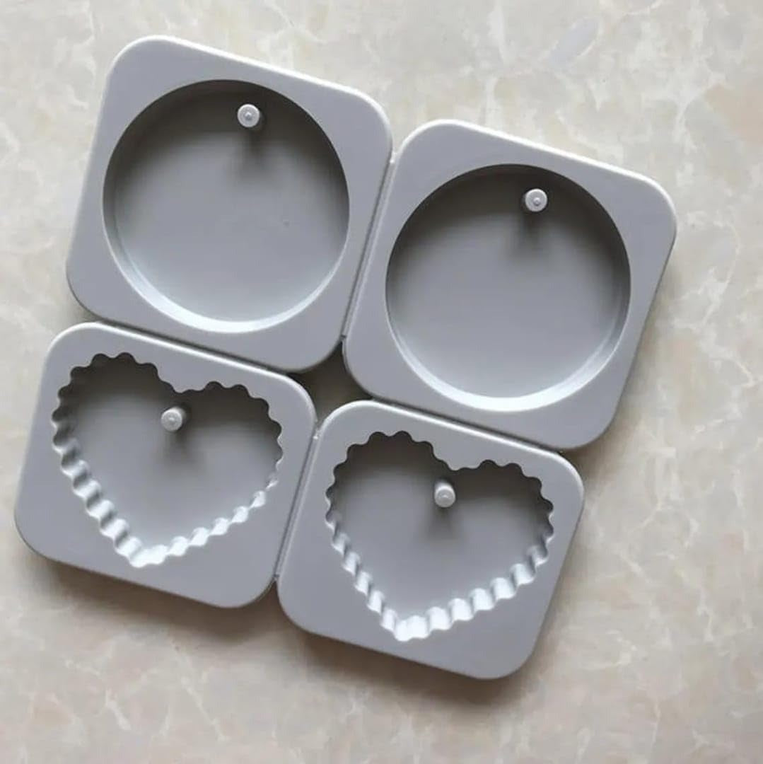 4-in-1 Wax Sachet Silicone Mould – Round & Scalloped Heart (2+2 Cavity)