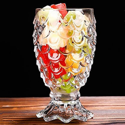 Set of 6 Fishtail Pineapple Design Shot Glasses 35ml – Heavy Base Crystal Clear Glass