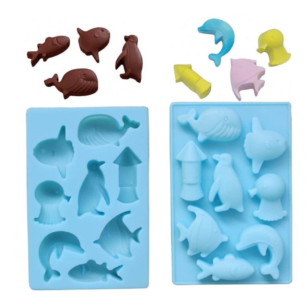 Ocean Animals Silicone Mould – 10 Cavity | Candle, Soap, Chocolate & Ice Mould