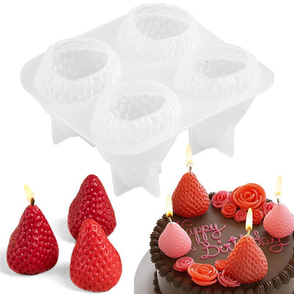Strawberry Shape Silicone Candle Mould
