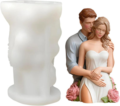 Romantic Couple Embrace Silicone Mould – 3D Figure Candle, Soap & Resin Mould