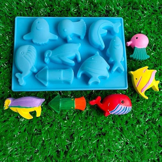 Ocean Animals Silicone Mould – 10 Cavity | Candle, Soap, Chocolate & Ice Mould
