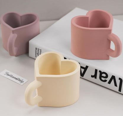 Heart Mug Candle Silicone Mould – 2 Sizes
