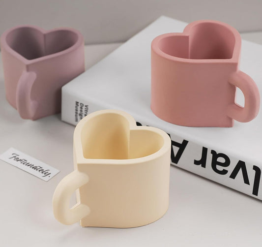 Heart Mug Candle Silicone Mould – 2 Sizes