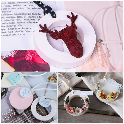 6-Cavity Round Silicone Mould – Solid & Hollow Circle Wax Sachet Mould with Hanging Hole
