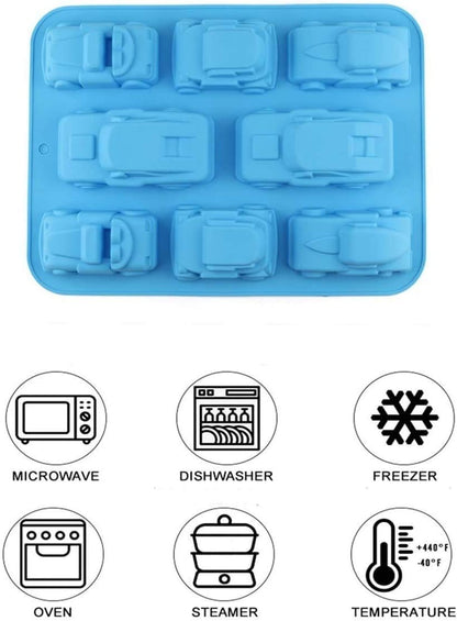 8-Cavity Car Shape Silicone Mould — detailed view | Bloom Creations India