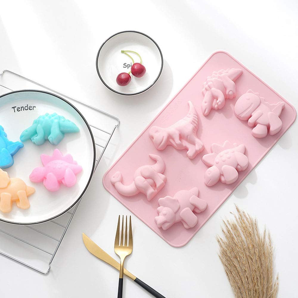 3D Dinosaur Silicone Mould – 6-Cavity Large Candle, Soap & Resin Mould