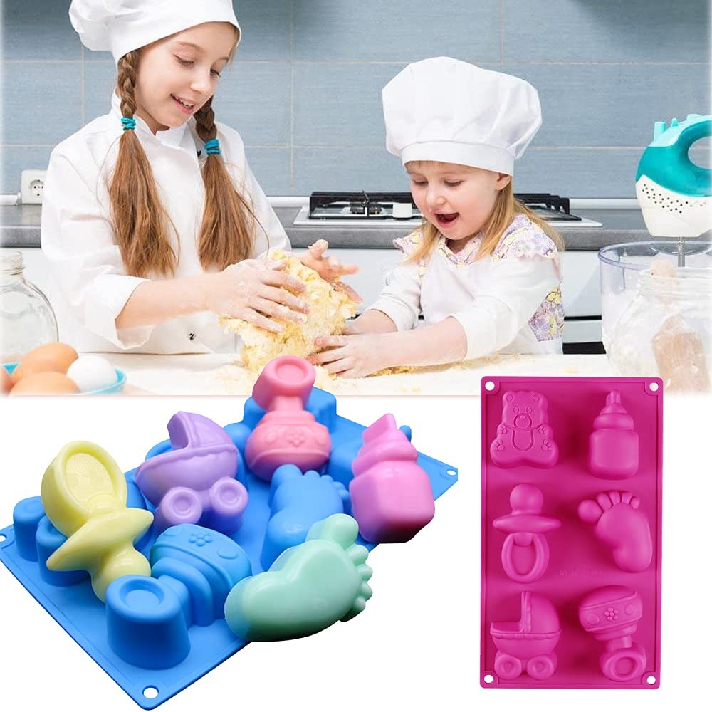 6-Cavity Baby Theme Silicone Mould — in use | Bloom Creations India