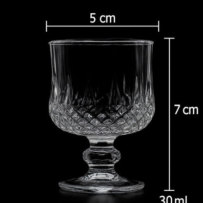 Set of 6 Crystal-Cut Shot Glasses 30ml – Coupe Shape
